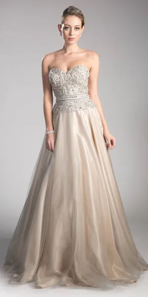 Cinderella Divine CE0004 Bead Embellished Gown Strapless