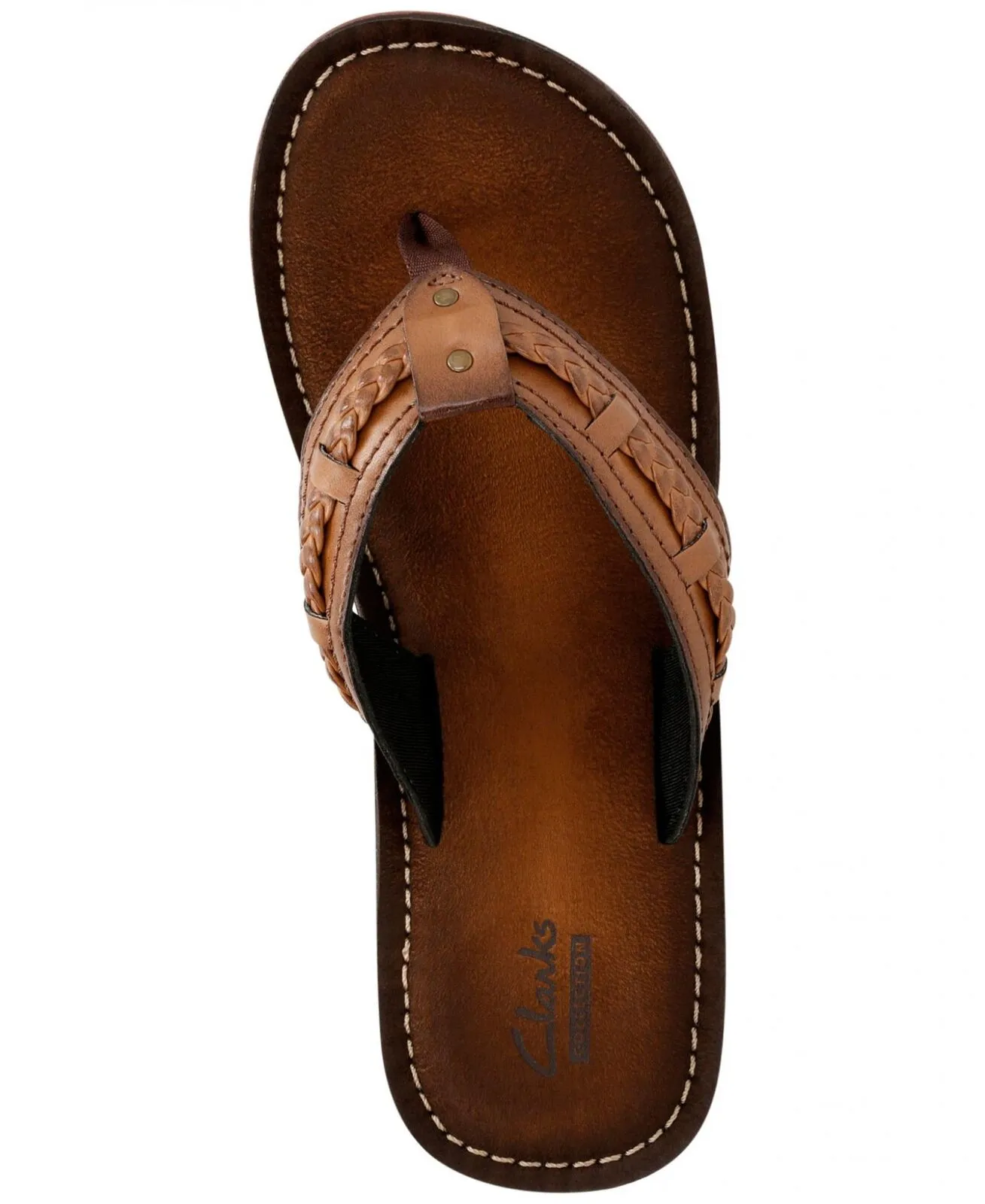 Clarks Women's Fenner Nerice Flip Flop 26125111 Honey Brown 8M