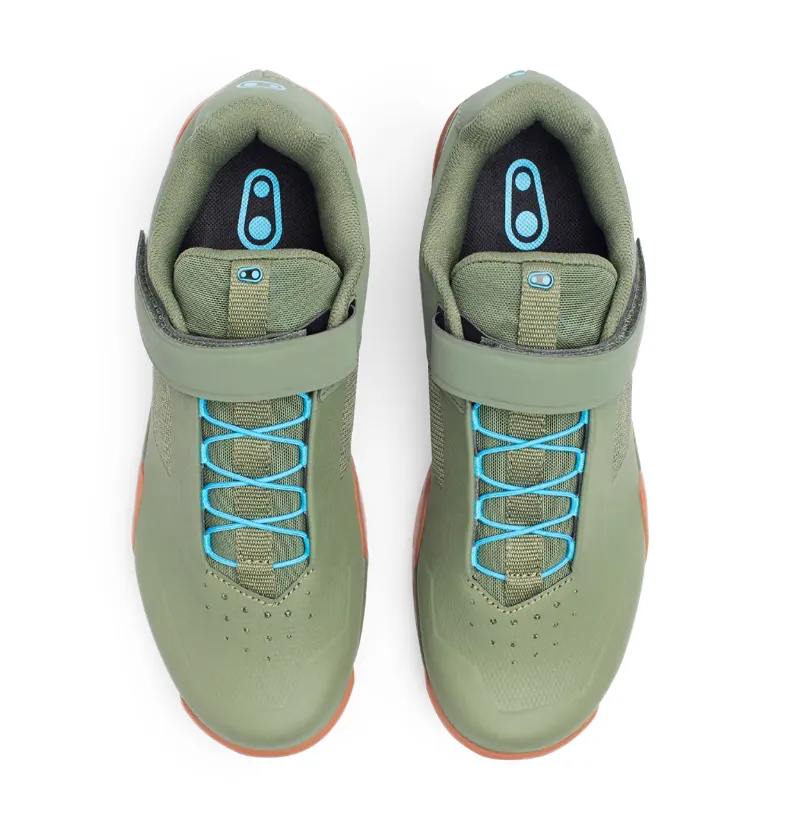 Crank Brothers Mallet E SpeedLace Men's Clipless Shoe - Green/Blue/Gum , Size 10.5