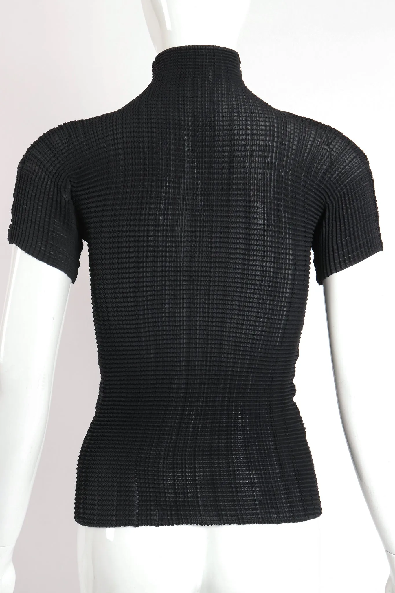 Crinkle Pleated Turtleneck Top