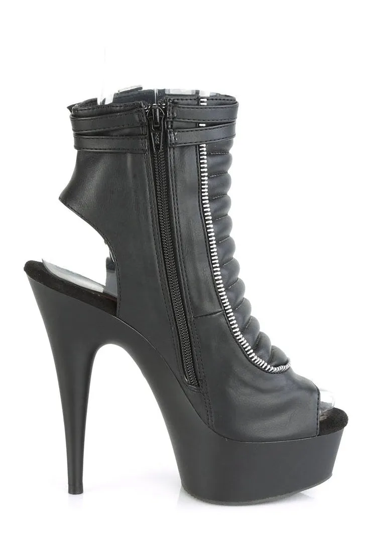 DELIGHT-600-18 Exotic Boot | Black Faux Leather