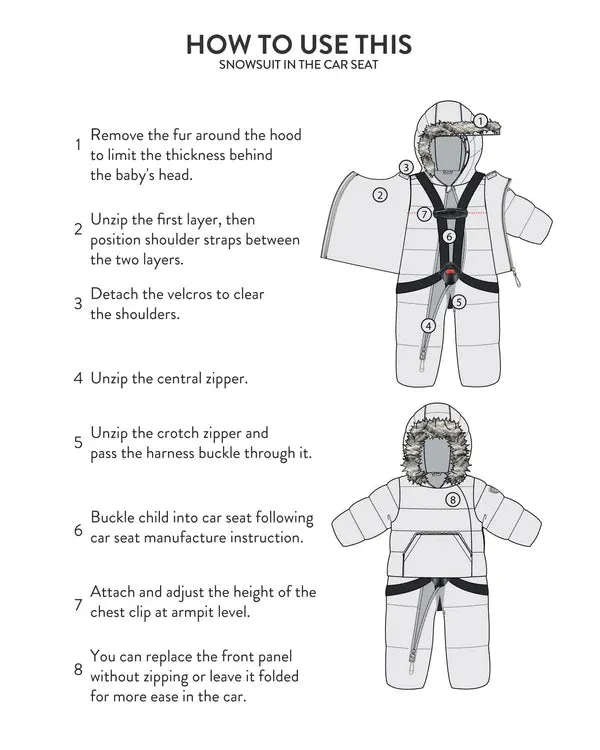 deux par deux Baby Boys One Piece Baby Hooded Snowsuit - Sage Printed Racoons Designed For Car Seat