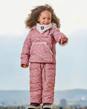 deux par deux Baby Girls One Piece Baby Hooded Snowsuit - Printed Vintage Flowers Designed For Car Seat