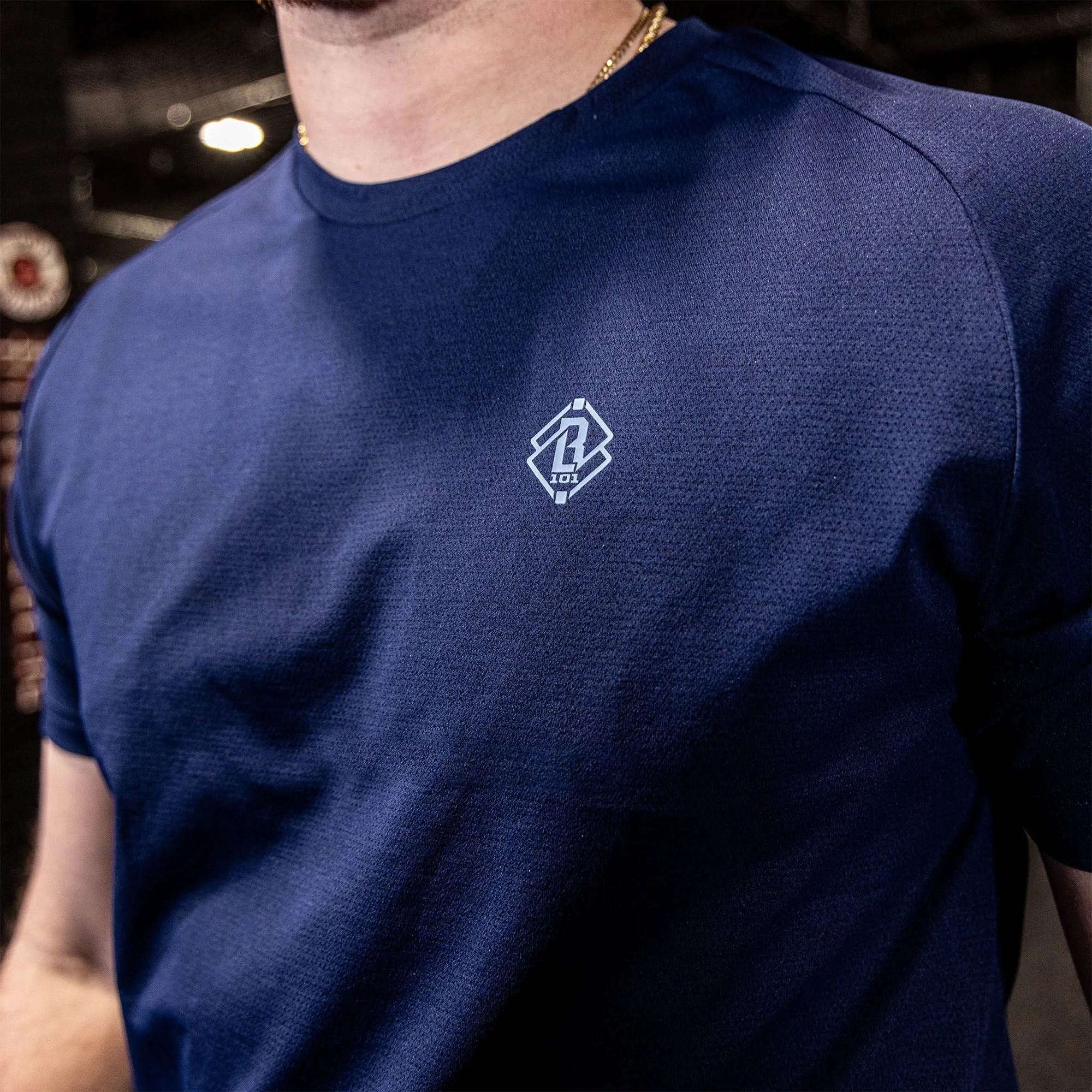 Diamond Tech Tee - Navy/Light Blue