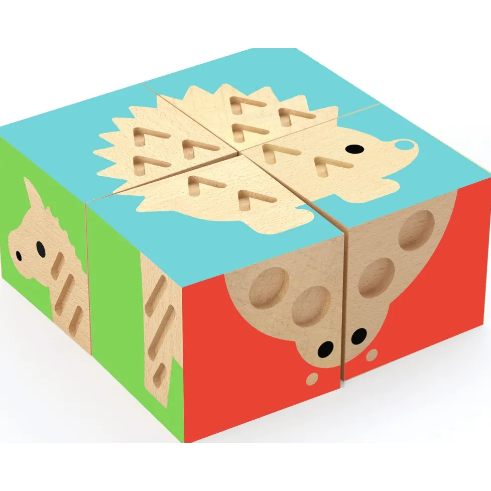 DJECO TouchBasic Wooden Cubes