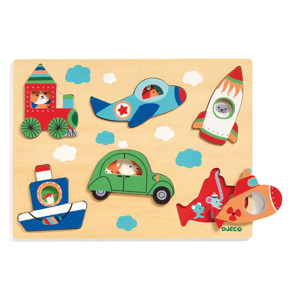 DJECO Wooden Puzzle Vroum