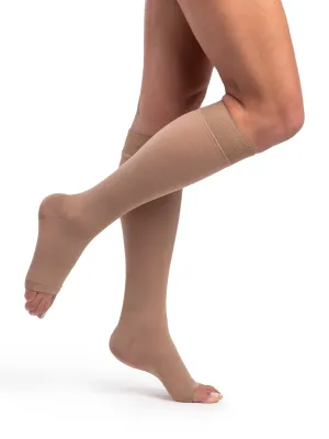 Dynaven Opaque Women's Knee High w/ Silicone 30-40mmHg-Open Toe