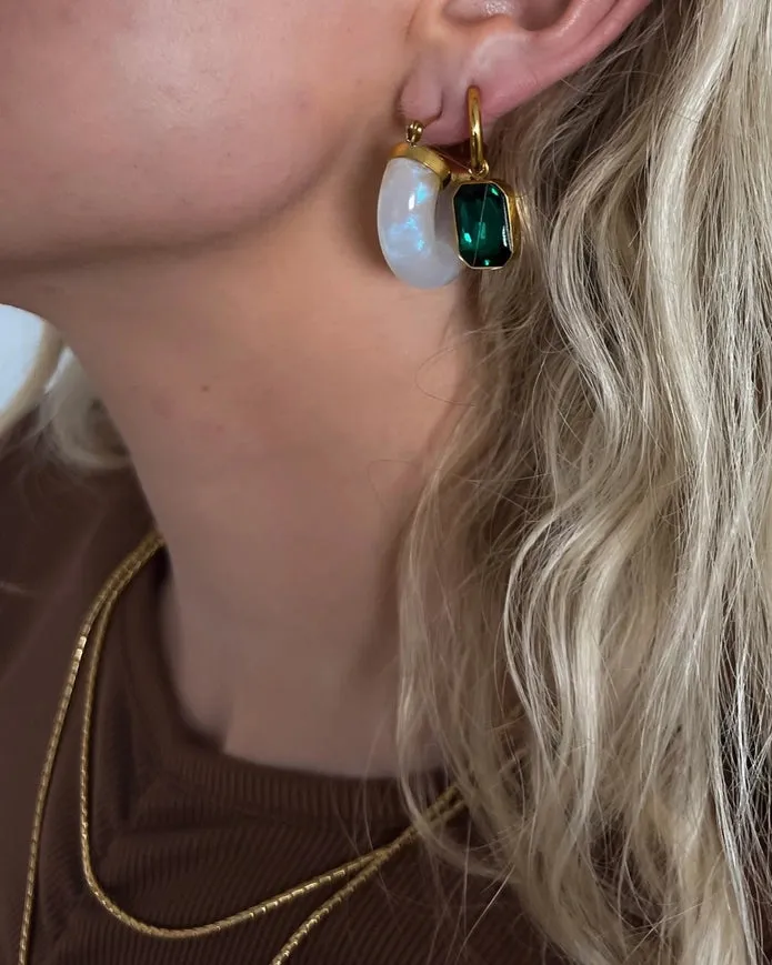 Ellbelle Chunky Acrylic Earring Hoops - White