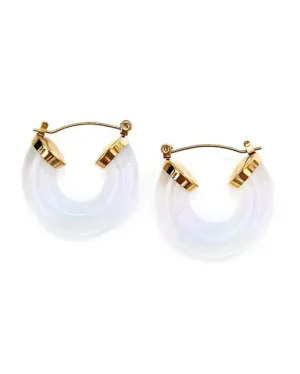 Ellbelle Chunky Acrylic Earring Hoops - White