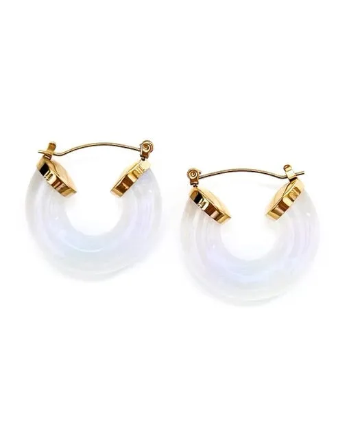 Ellbelle Chunky Acrylic Earring Hoops - White