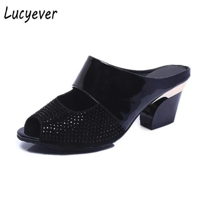 Fashion Women Leather Sandals Sexy Peep Toe Cut Out High Heels