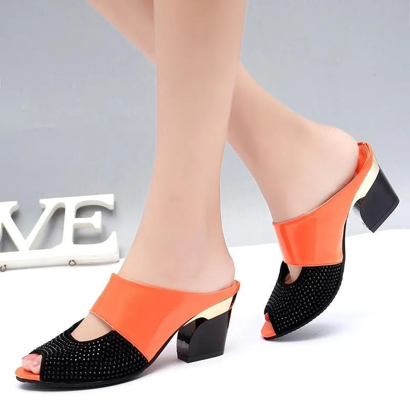Fashion Women Leather Sandals Sexy Peep Toe Cut Out High Heels