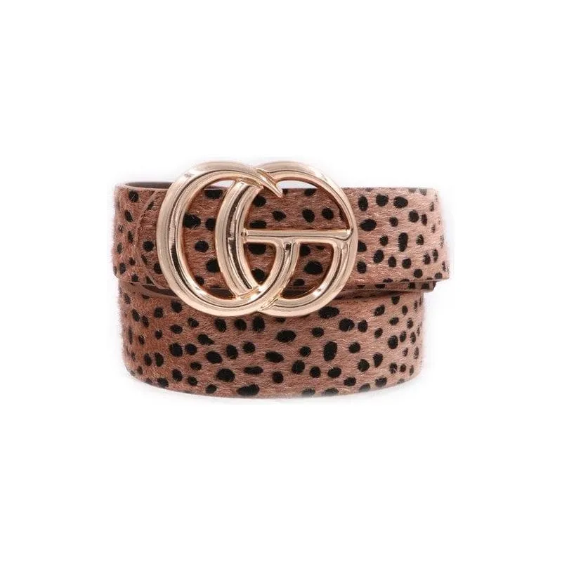 Faux fur CG buckle belt