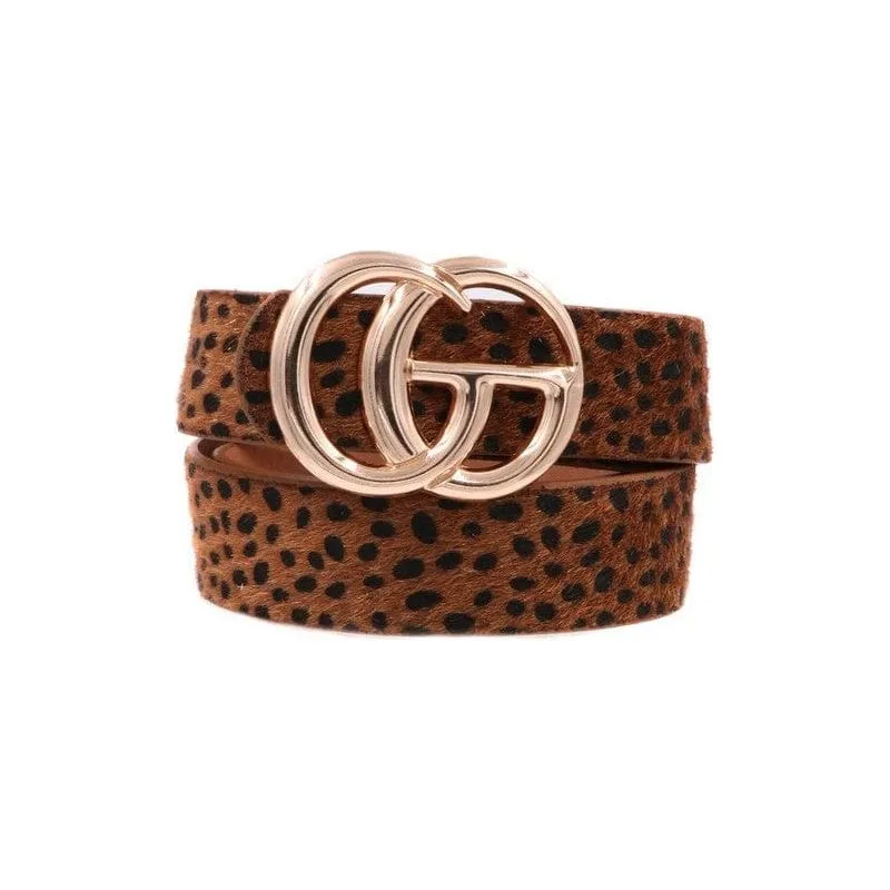 Faux fur CG buckle belt