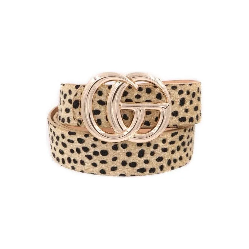 Faux fur CG buckle belt