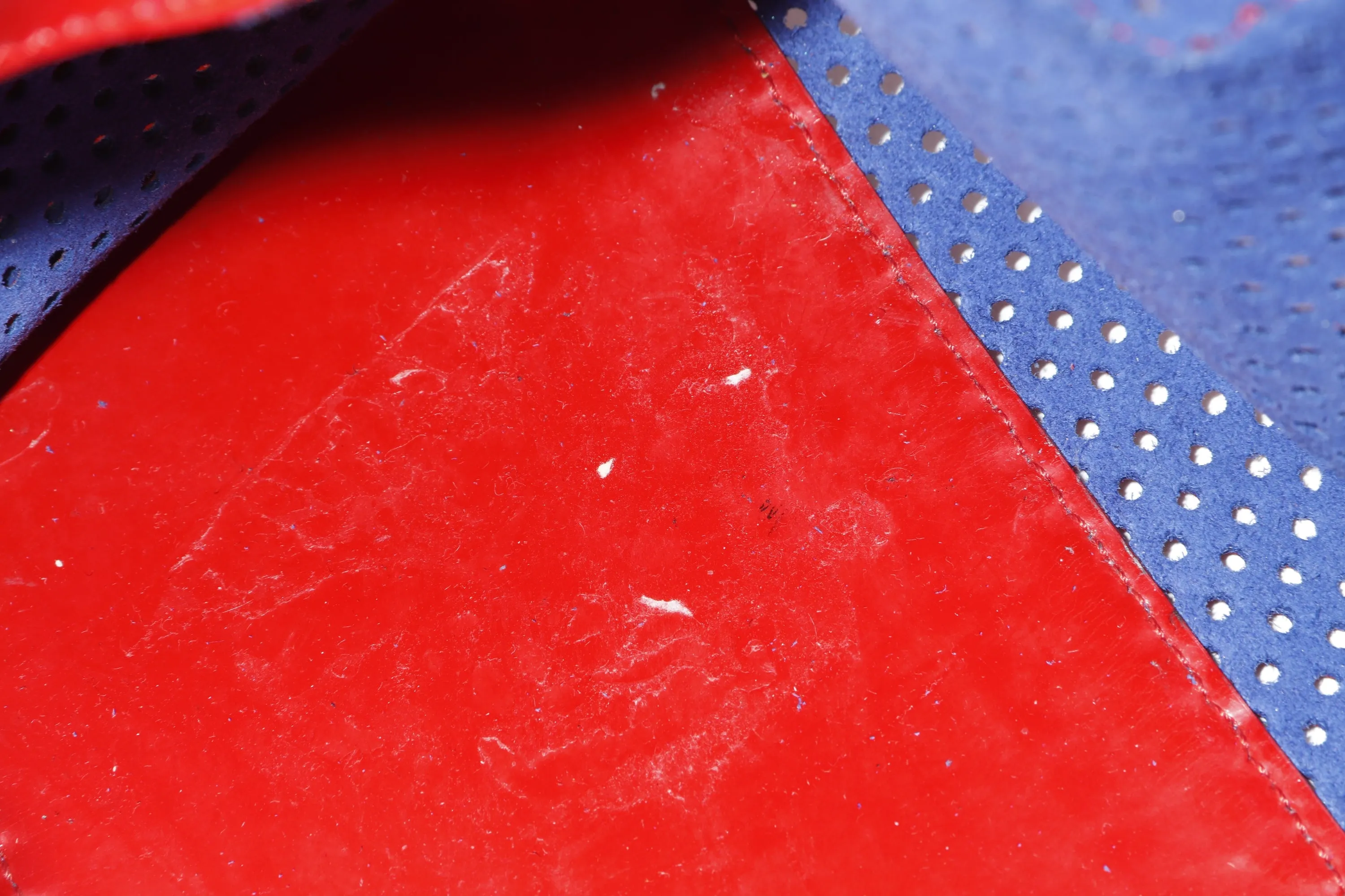 FENDI PERFORATED DE JOUR HANDBAG (8BN157-AFM-098) RED PATENT LEATHER SILVER HARDWARE, WITH DUST COVER