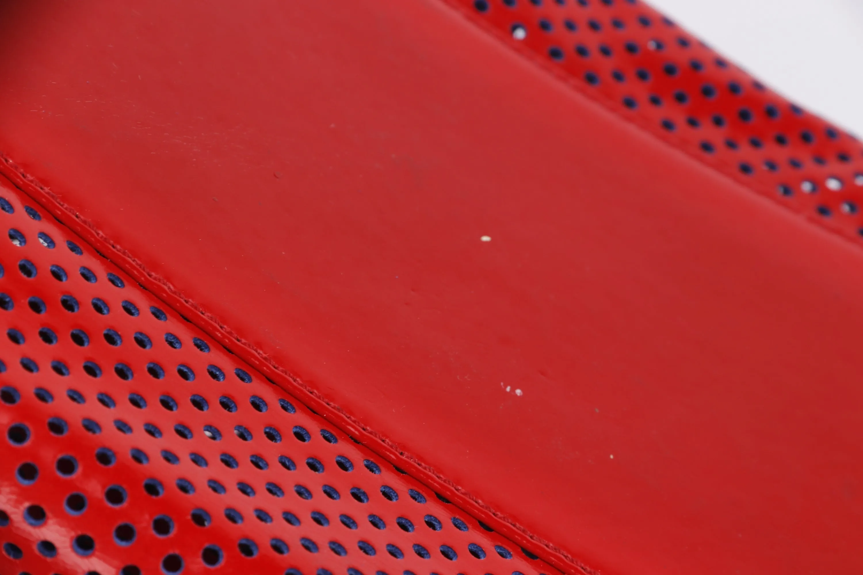 FENDI PERFORATED DE JOUR HANDBAG (8BN157-AFM-098) RED PATENT LEATHER SILVER HARDWARE, WITH DUST COVER