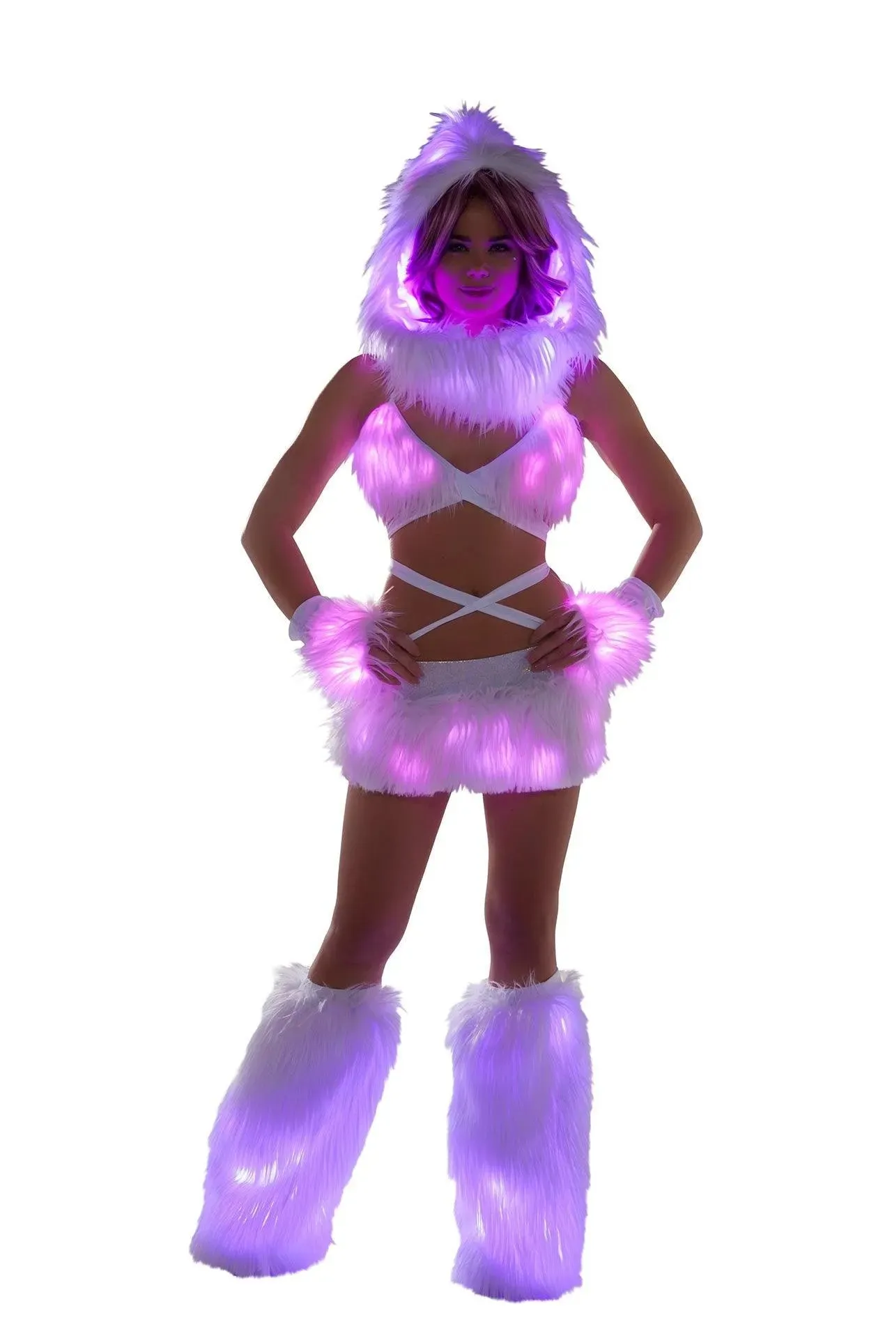 FF426 - Faux Fur Light-Up Wrap Top