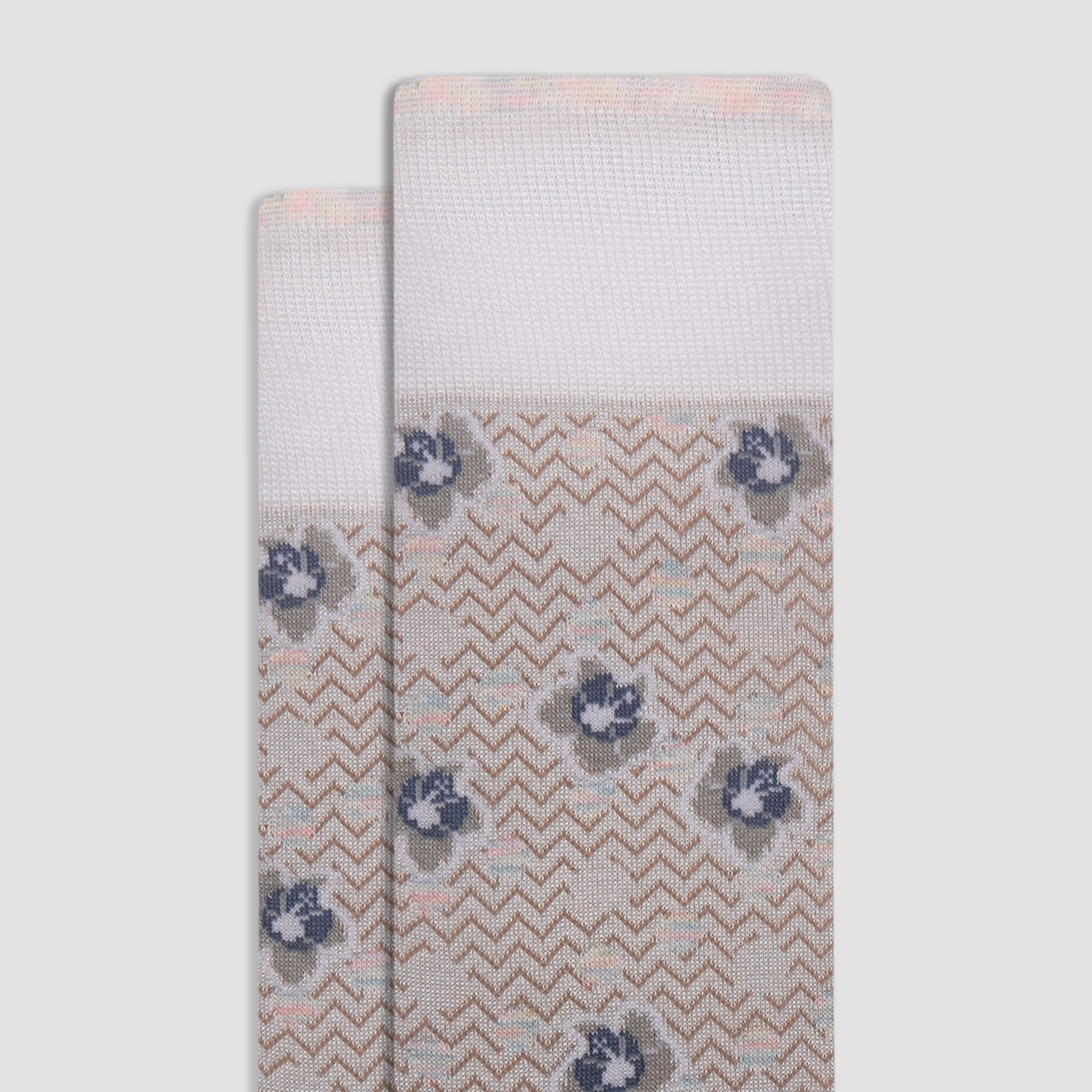 Floral Chevron Mid-Calf Socks