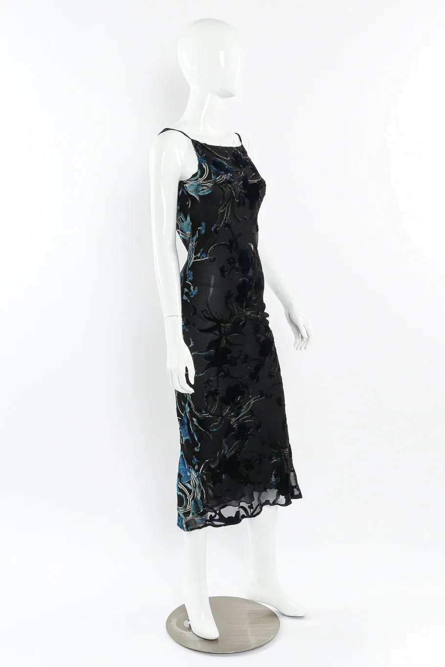 Floral Velvet Burnout Slip Dress