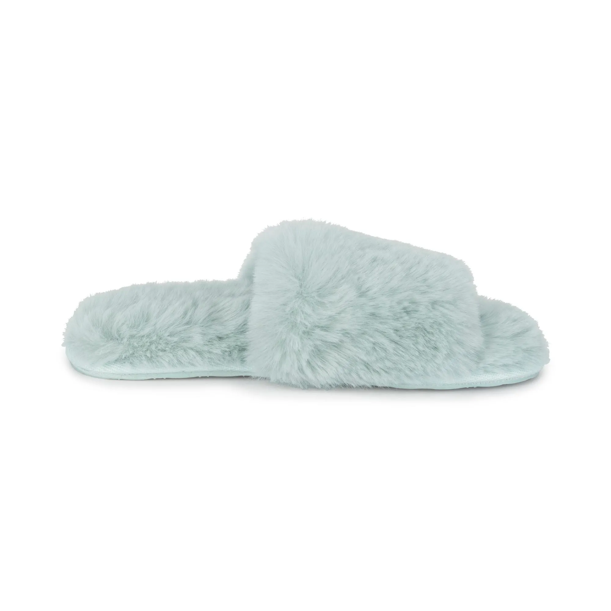 Fur Slide Slipper - Blue FINAL SALE