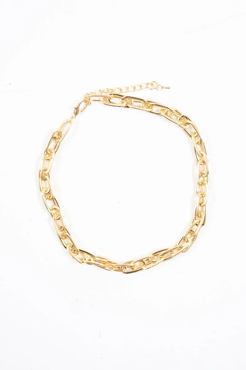 Gold Interlock Chunky Chain Necklace - Norine