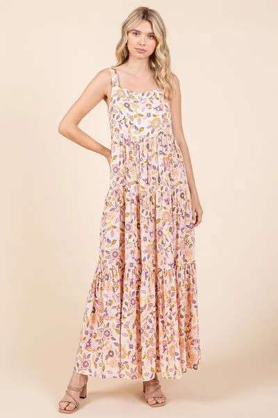 Hazel Blues® |  Mittoshop Flower Print Tiered Sleeveless Empire Maxi Dress