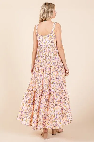Hazel Blues® |  Mittoshop Flower Print Tiered Sleeveless Empire Maxi Dress