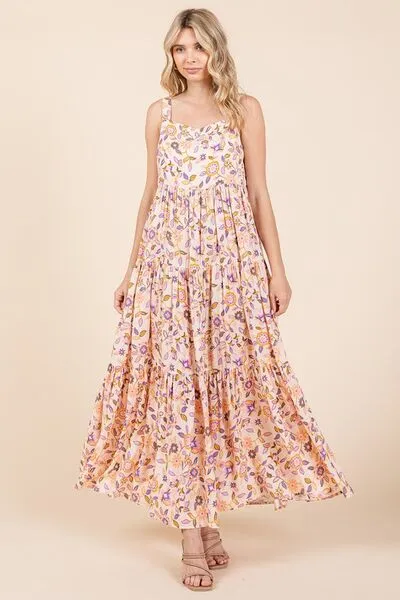 Hazel Blues® |  Mittoshop Flower Print Tiered Sleeveless Empire Maxi Dress