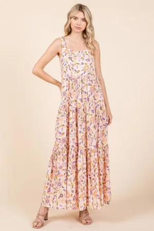 Hazel Blues® |  Mittoshop Flower Print Tiered Sleeveless Empire Maxi Dress