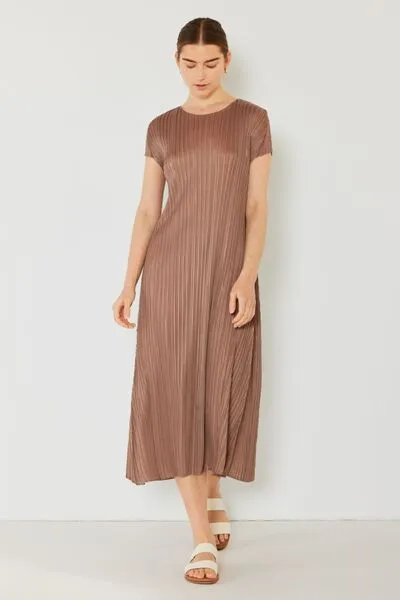 Hazel Blues® | Pleated Cap Sleeve A-Line Dress