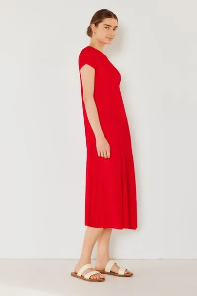 Hazel Blues® | Pleated Cap Sleeve A-Line Dress