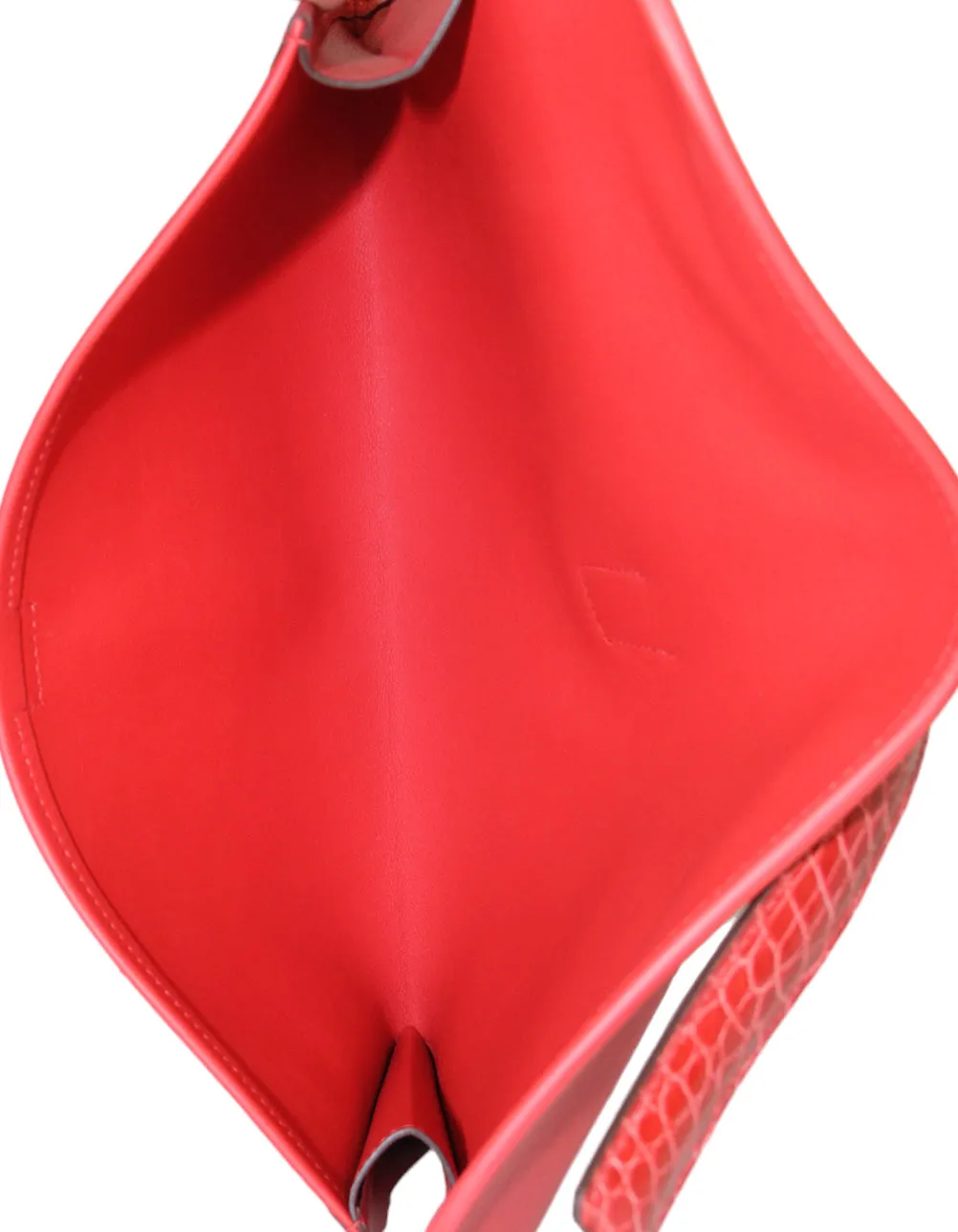 Hermes Rouge De Coeur Swift & Alligator Jige Elan Touch Clutch