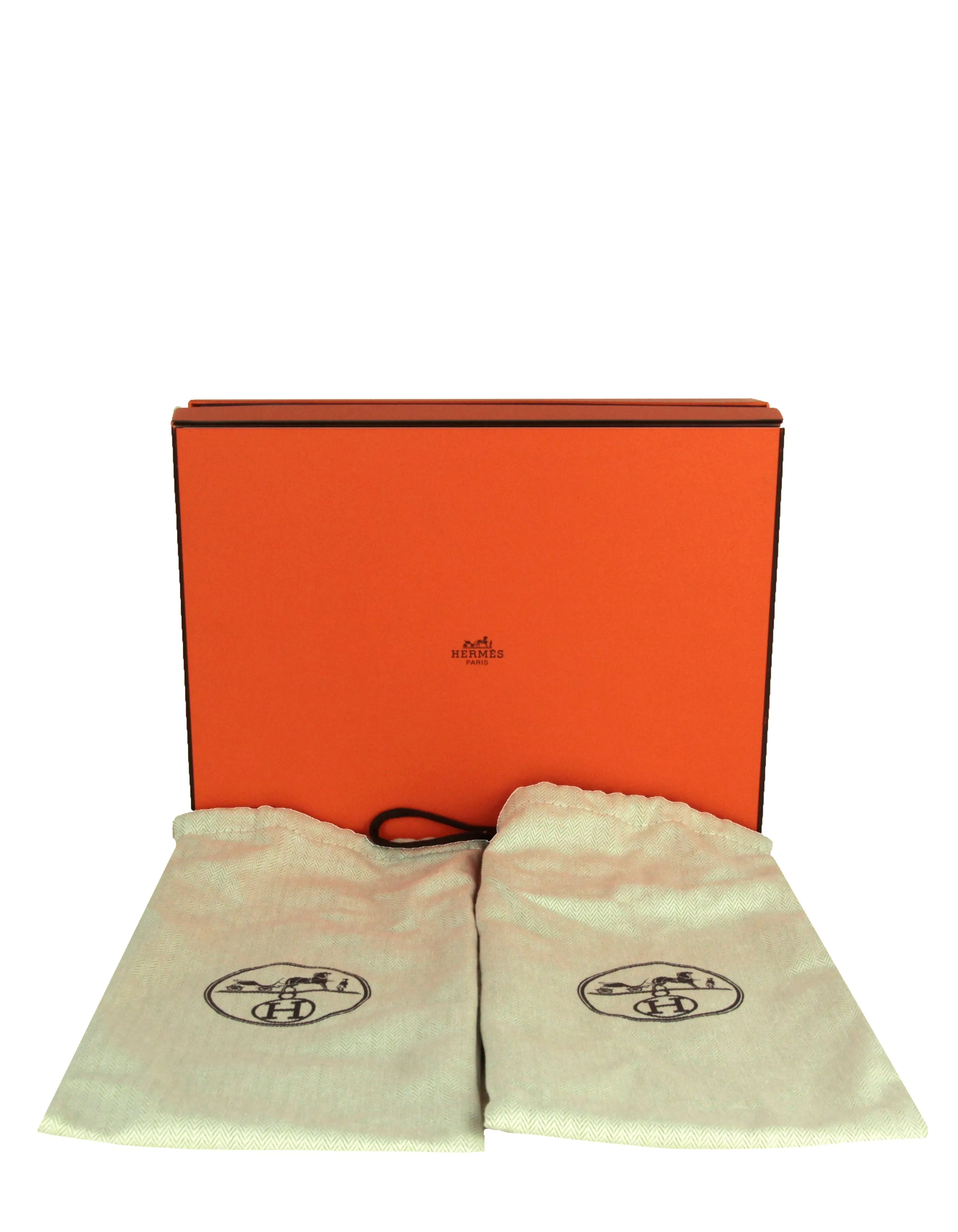 Hermes Rouge Tomette Oran Studs Slide Sandals sz 37.5