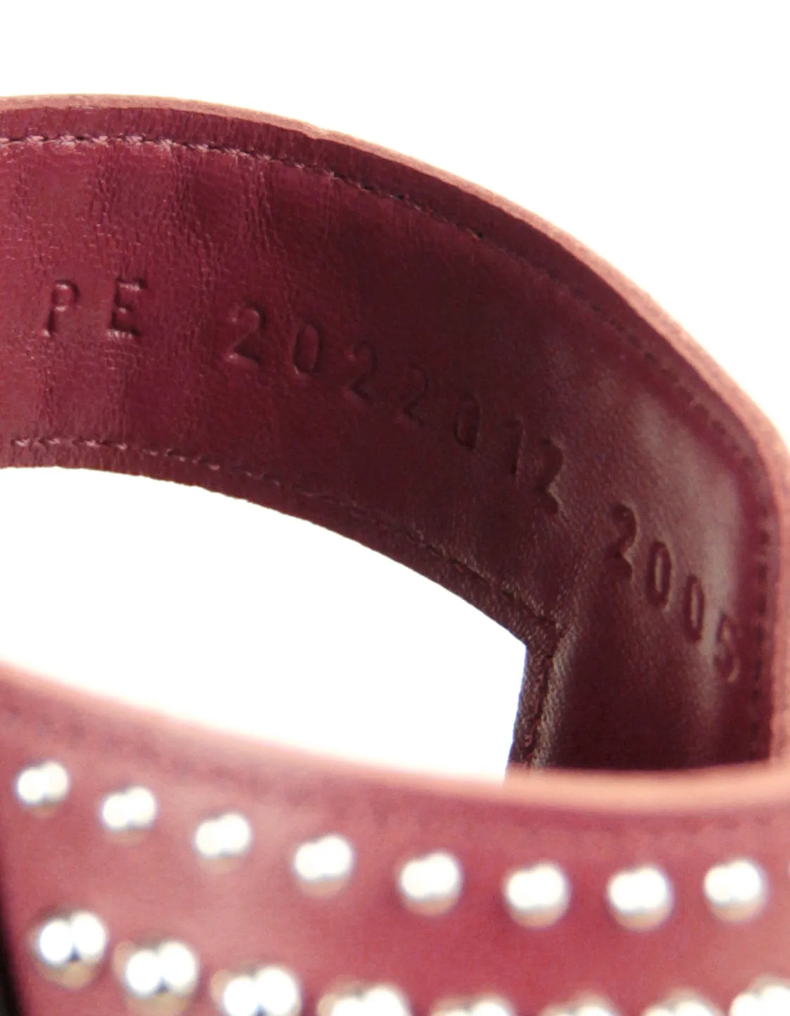 Hermes Rouge Tomette Oran Studs Slide Sandals sz 37.5
