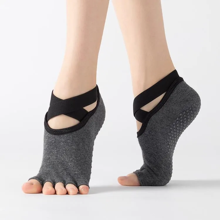 HJ Non-Slip Open Toe Bandage Yoga Socks