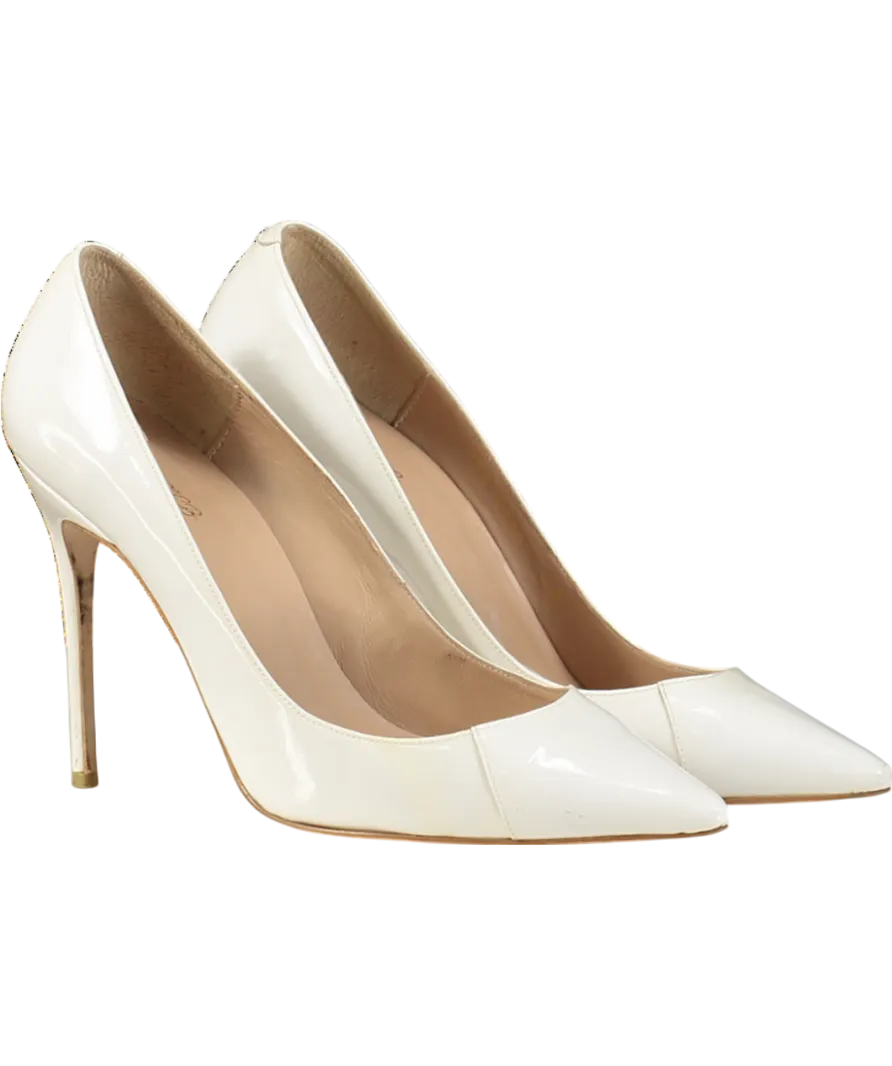 House of CB White Patent Leather Pointy Toe Heels UK 7 EU 40 👠
