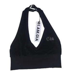I.AM.GIA Black crystal studded Coleta Top S