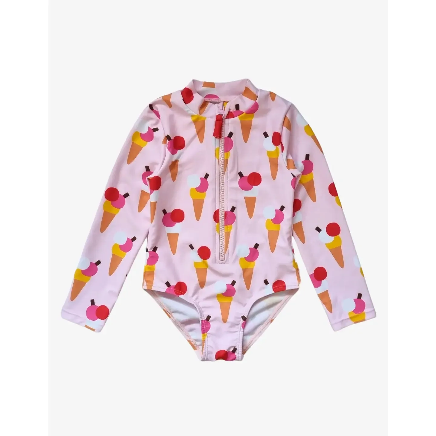 Ice Cream Cones Long Sleeve One Piece Swim Suit