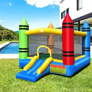 Inflatable House Kids Jumping Castle W/Slide Ocean Balls Colorful