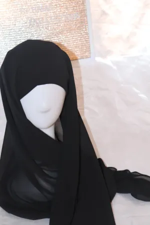 Instant Chiffon Hijab - Black