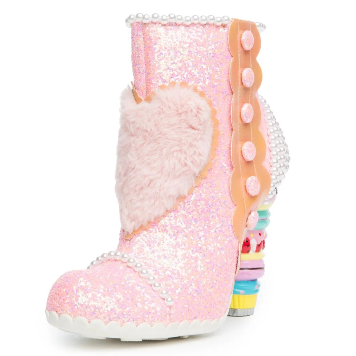 Irregular Choice Bee Delicious Pink Heeled Booties Pink