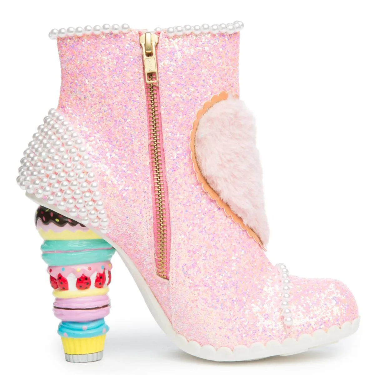 Irregular Choice Bee Delicious Pink Heeled Booties Pink