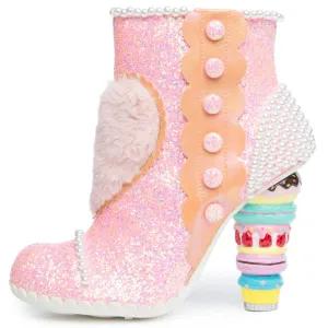 Irregular Choice Bee Delicious Pink Heeled Booties Pink