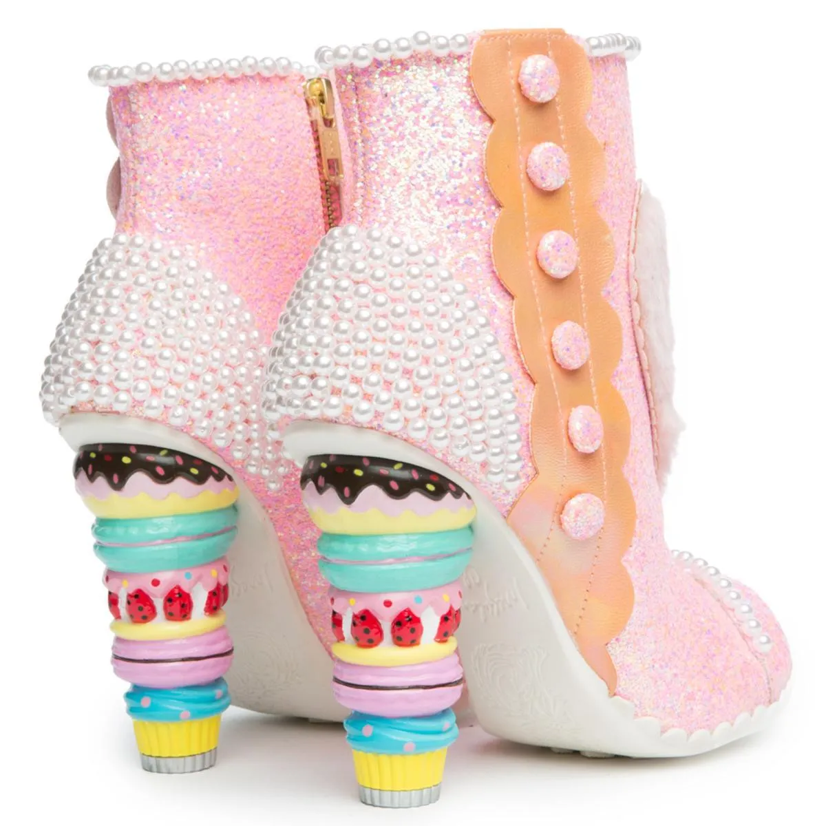 Irregular Choice Bee Delicious Pink Heeled Booties Pink