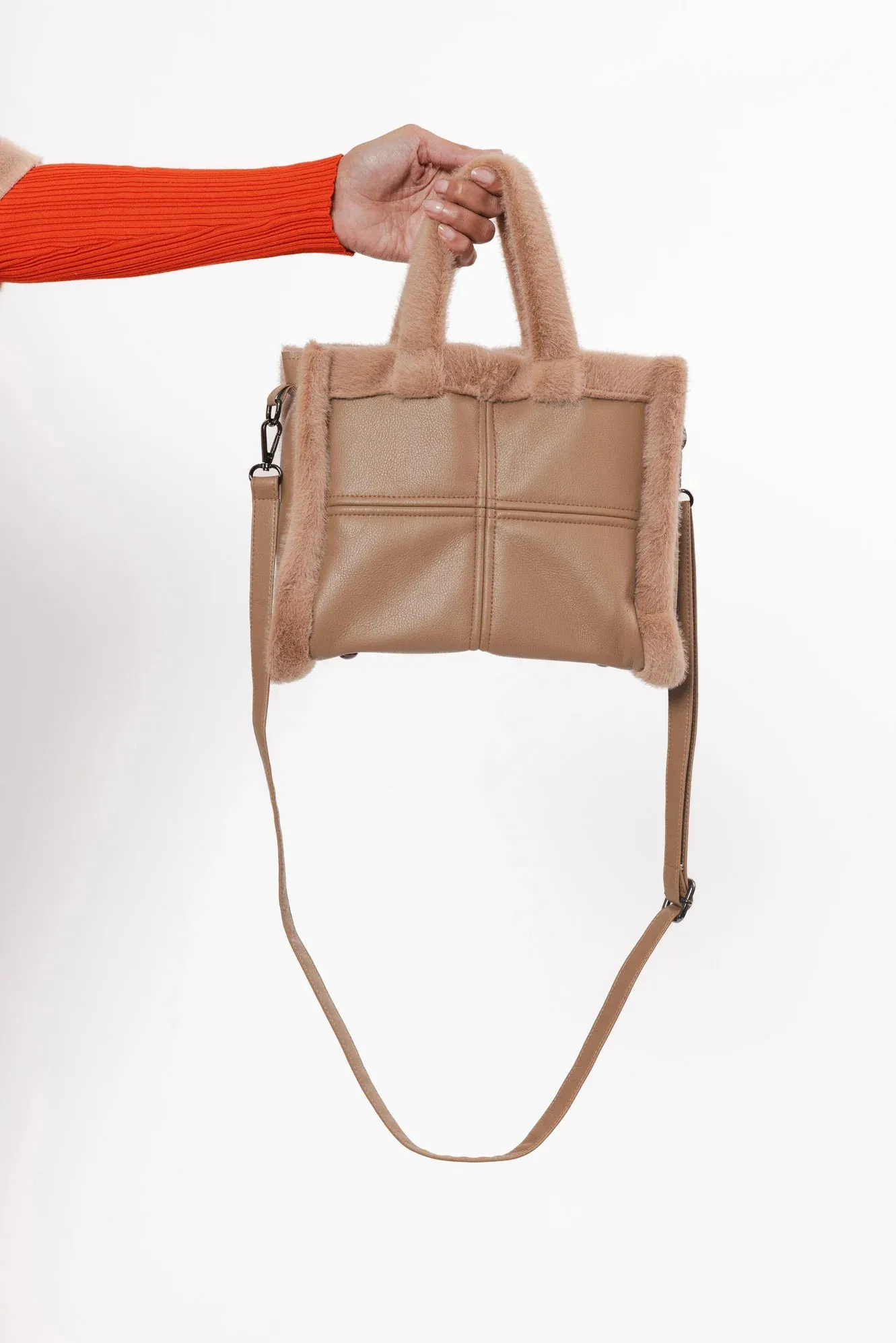 Jasha Faux-Leather & Faux-Fur Bag