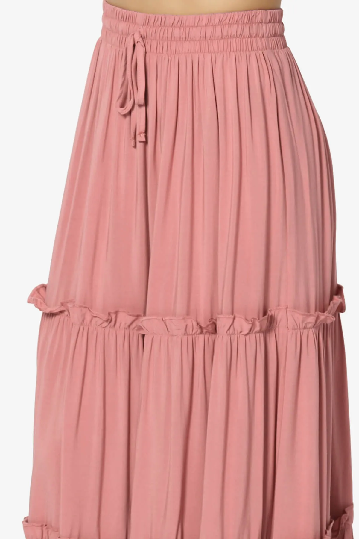 Kelton Ruffle Tiered Woven Maxi Skirt