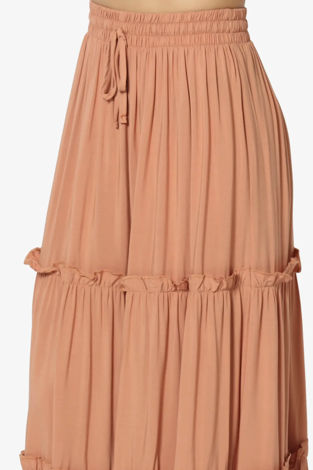 Kelton Ruffle Tiered Woven Maxi Skirt