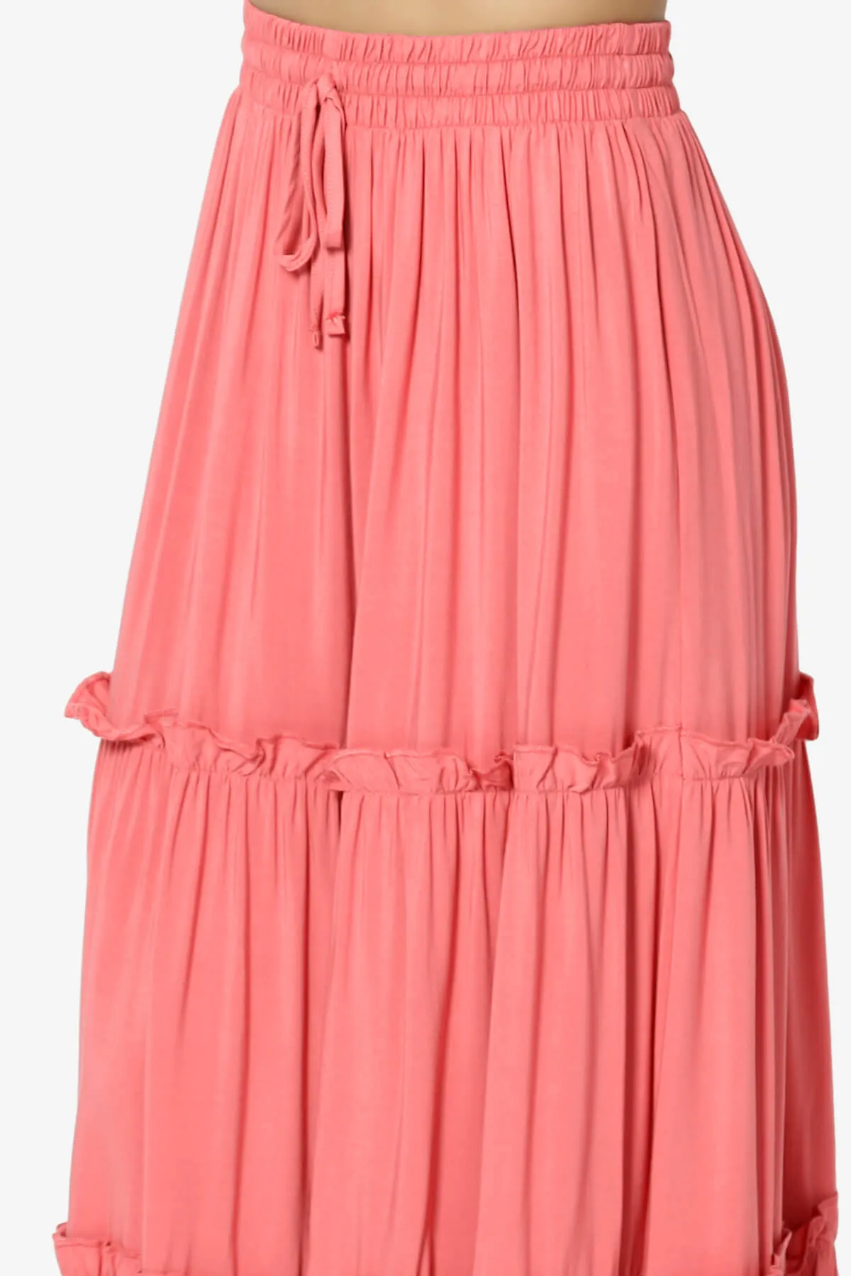 Kelton Ruffle Tiered Woven Maxi Skirt