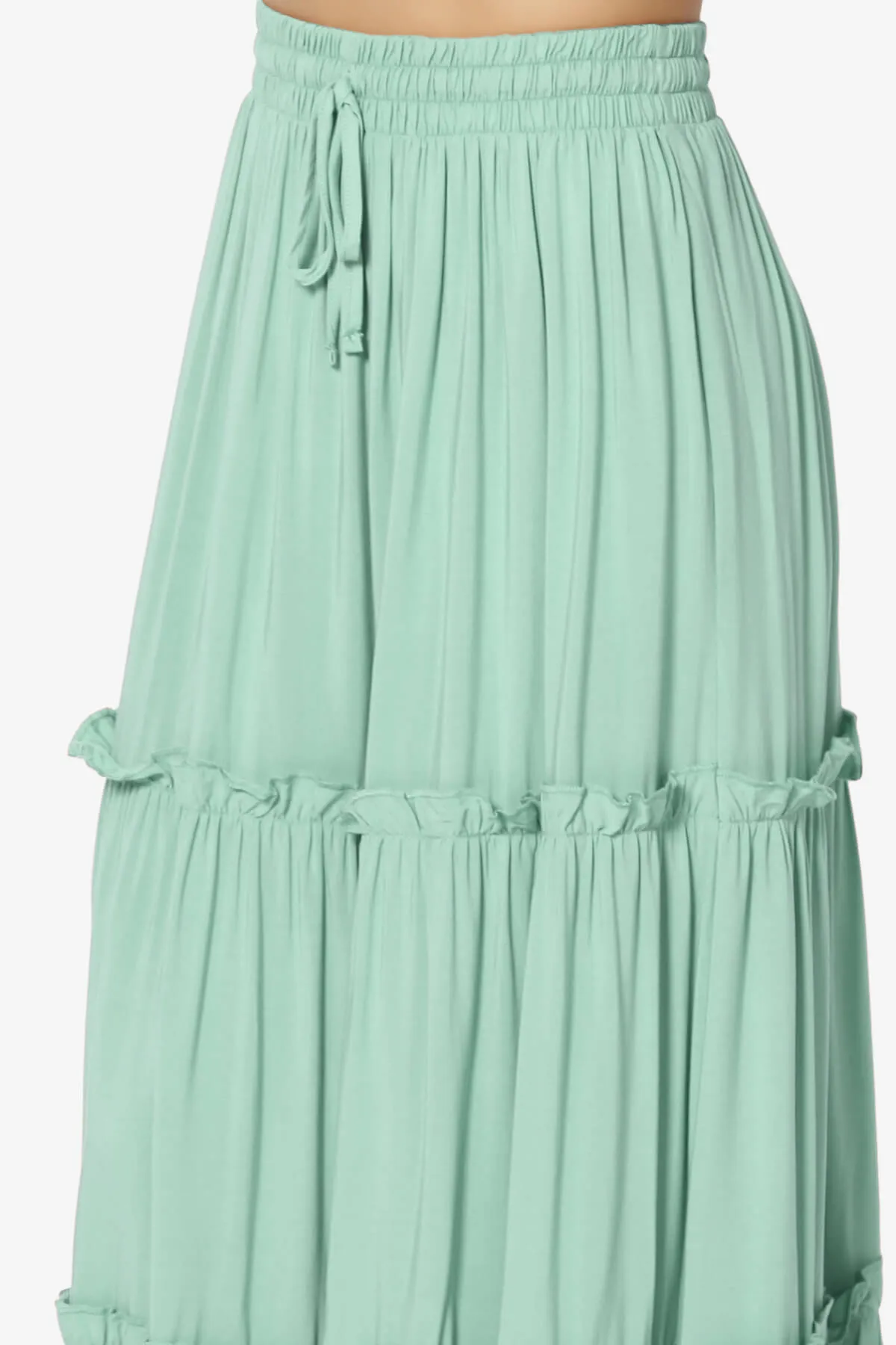 Kelton Ruffle Tiered Woven Maxi Skirt